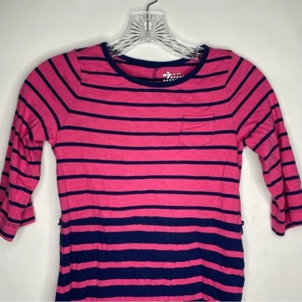 5/$25 Old Navy Blue Pink Striped Casual Cotton Dress M 8 Girls